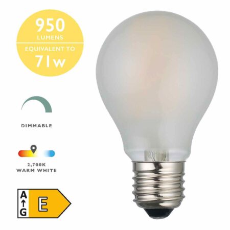 (Pack of 5) LED Light Bulb (Lamp) ES/E27 8W 1000LM Frosted