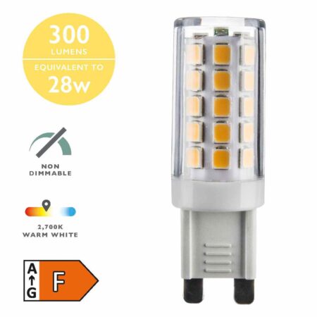 (Pack of 10) LED G9 Light Bulb (Lamp) 3.5W 350LM