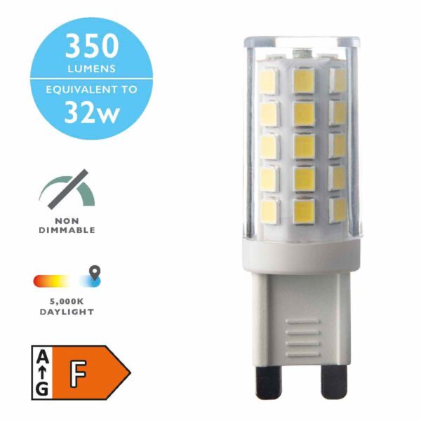 (Pack of 10) LED G9 Light Bulb (Lamp) 3.5W 400LM 5000K
