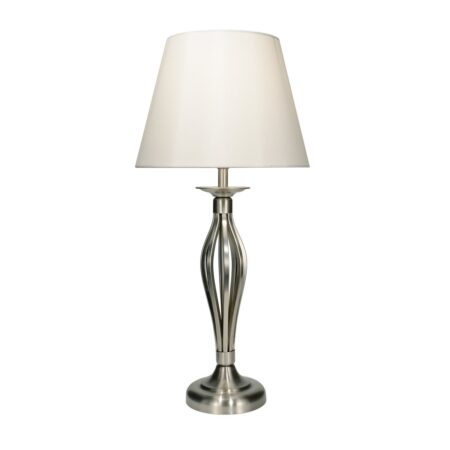 Bybliss Table Lamp Satin Chrome With Shade (Multipack)