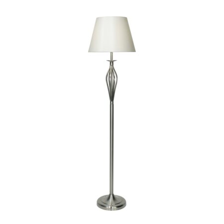 Bybliss Floor Lamp Satin Chrome With Shade (Multipack)