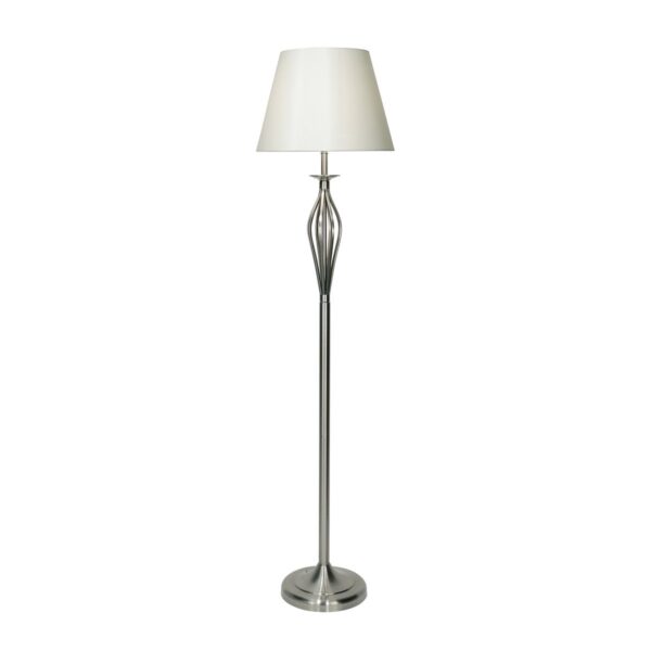 Bybliss Floor Lamp Satin Chrome With Shade (Multipack)