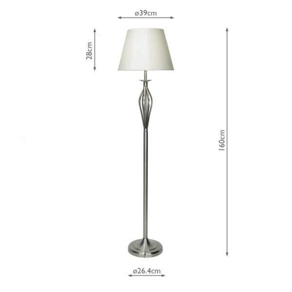 Bybliss Floor Lamp Satin Chrome With Shade (Multipack) - Image 3