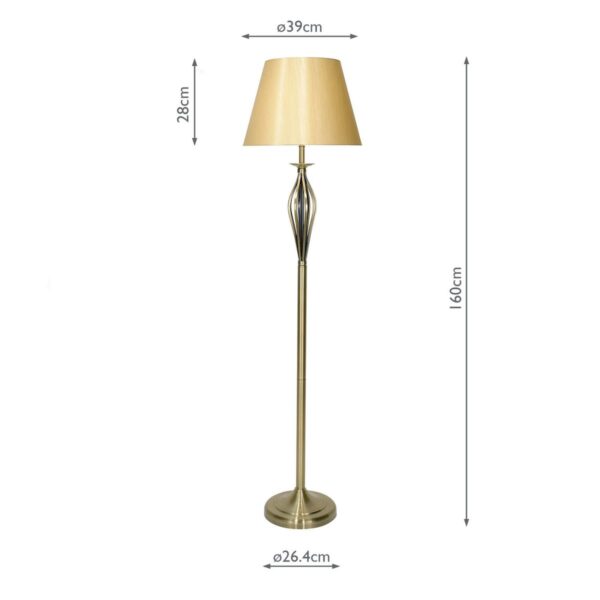 Bybliss Floor Lamp Antique Brass With Shade (Multipack) - Image 3