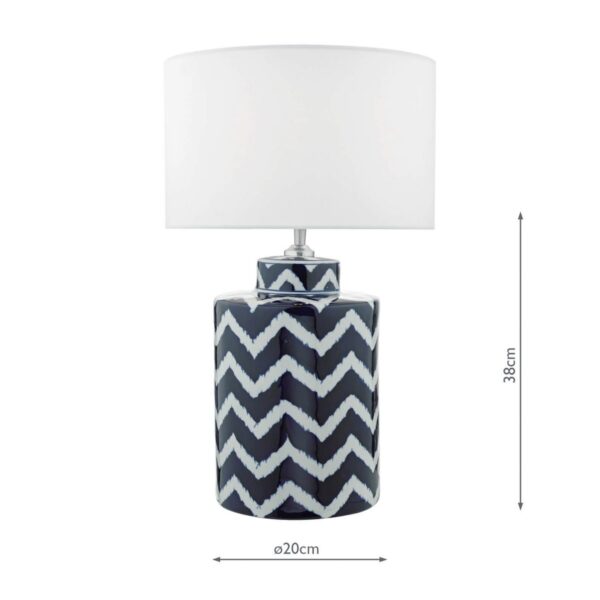 Caelan Table Lamp Blue & White Base Only - Image 5