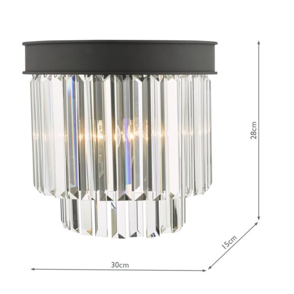 Celeus 2 Light Wall Light Anthracite & Crystal - Image 7