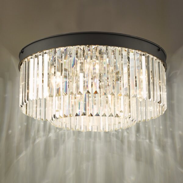 Celeus 6 Light Flush Matt Anthracite & Crystal - Image 6