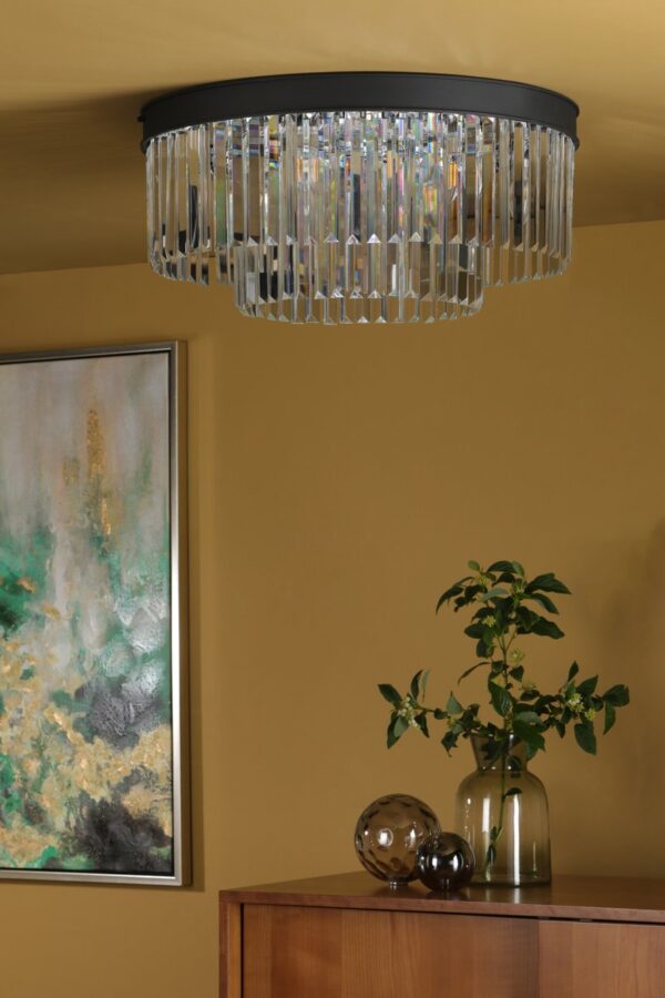 Celeus 6 Light Flush Matt Anthracite & Crystal - Image 8