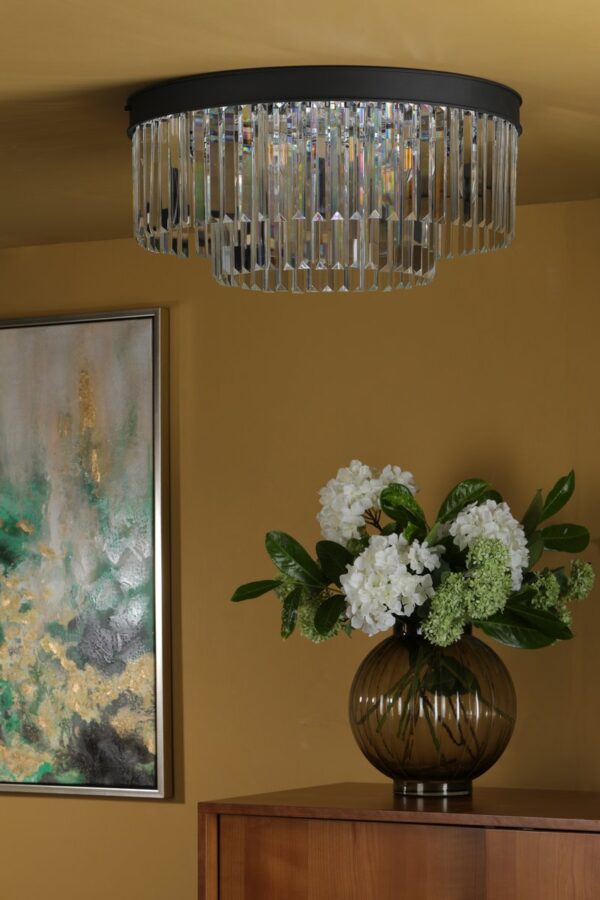 Celeus 6 Light Flush Matt Anthracite & Crystal - Image 10