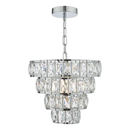 Cerys Single Pendant Polished Chrome Crystal