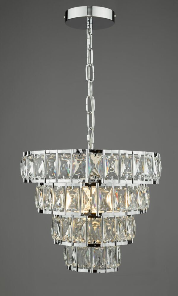 Cerys Single Pendant Polished Chrome Crystal - Image 6