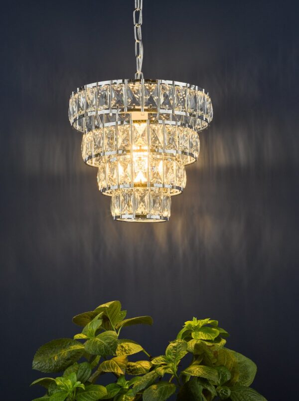 Cerys Single Pendant Polished Chrome Crystal - Image 9