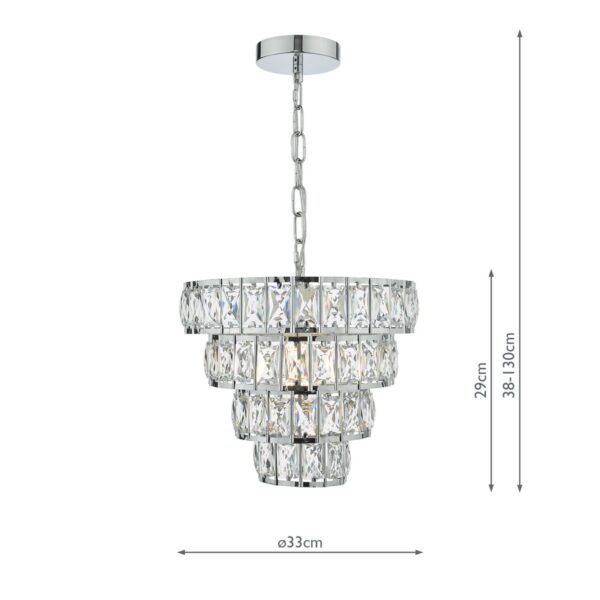 Cerys Single Pendant Polished Chrome Crystal - Image 11