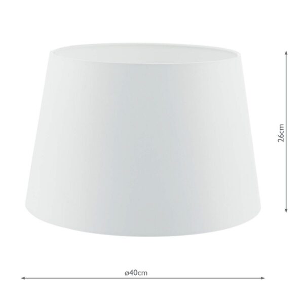 Cezanne White Faux Silk Tapered Drum Shade White 40cm - Image 6