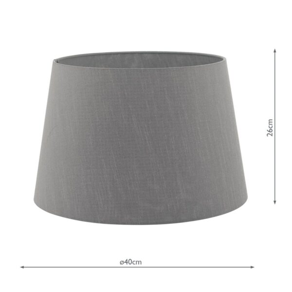 Cezanne Grey Faux Silk Tapered Drum Shade 40cm - Image 6