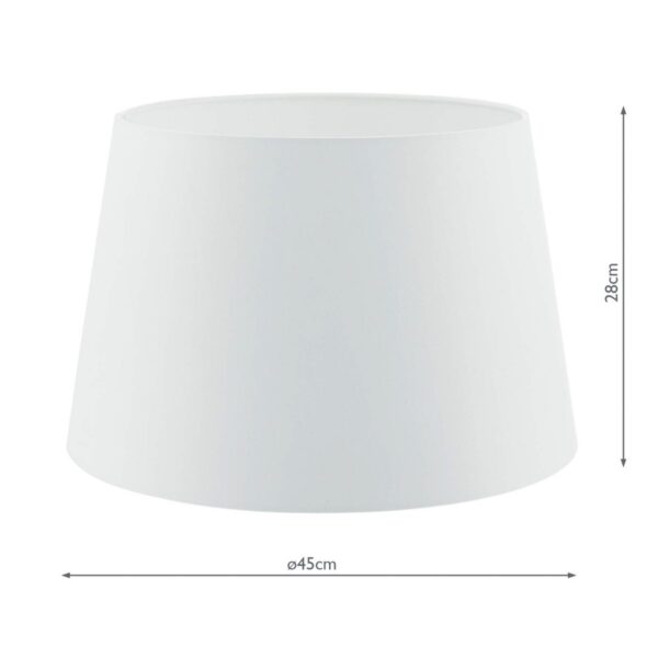 Cezanne White Faux Silk Tapered Drum Shade 45cm - Image 7