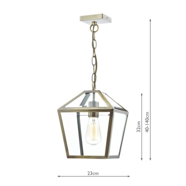 Churchill 1 Light Pendant Antique Brass - Image 7