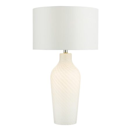 Cibana Table Lamp Dual Source White Glass With Shade