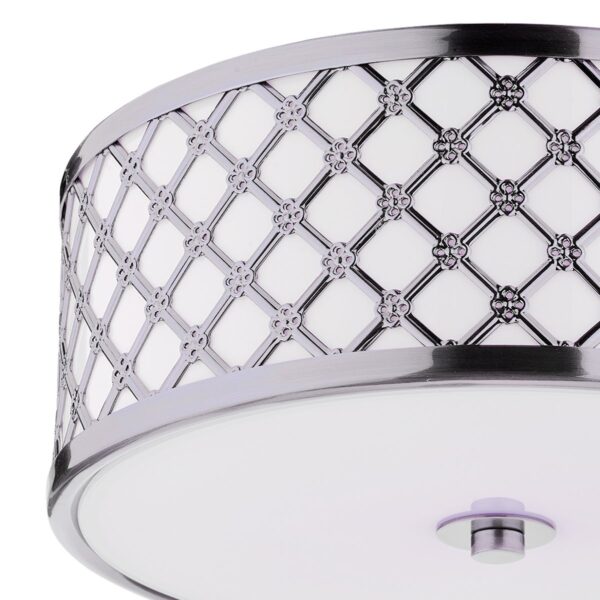 Civic Small 2 Light Flush Polished Chrome Frosted Glass - Image 2