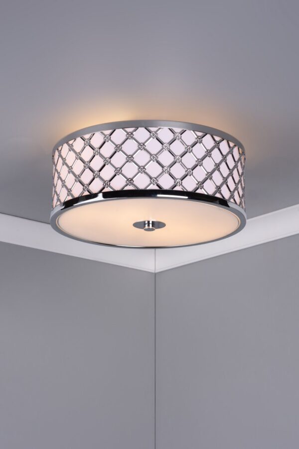 Civic Small 2 Light Flush Polished Chrome Frosted Glass - Image 4