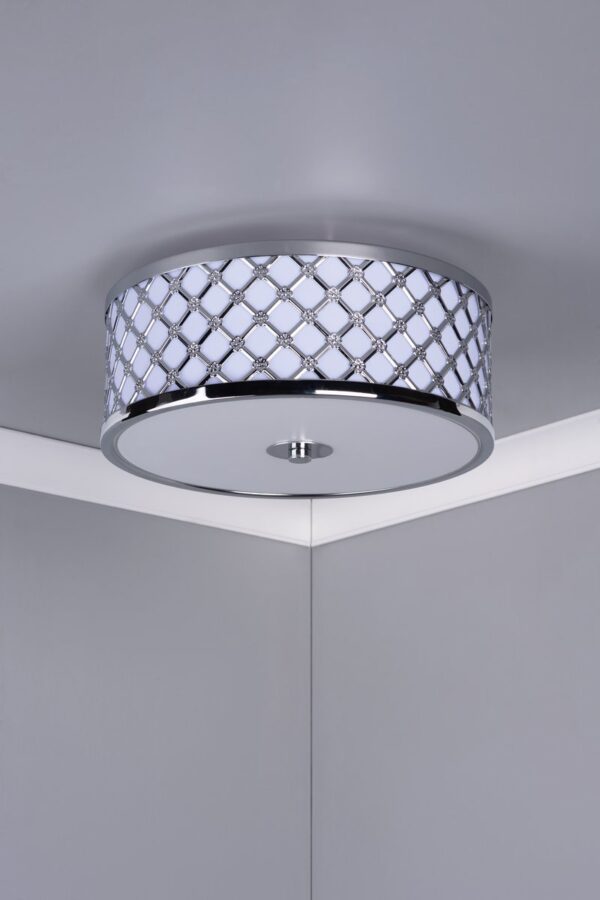 Civic Small 2 Light Flush Polished Chrome Frosted Glass - Image 5