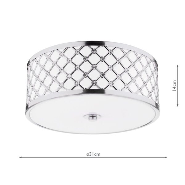 Civic Small 2 Light Flush Polished Chrome Frosted Glass - Image 6