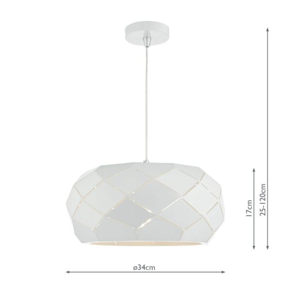 Coby Pendant White Faceted Metal - Image 5