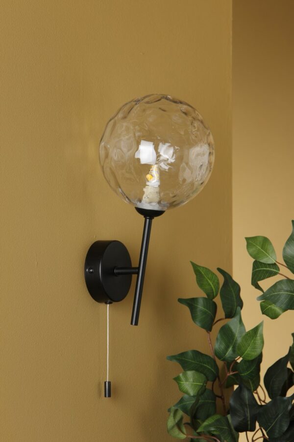 Cohen Wall Light Matt Black Moulded Glass - Image 7