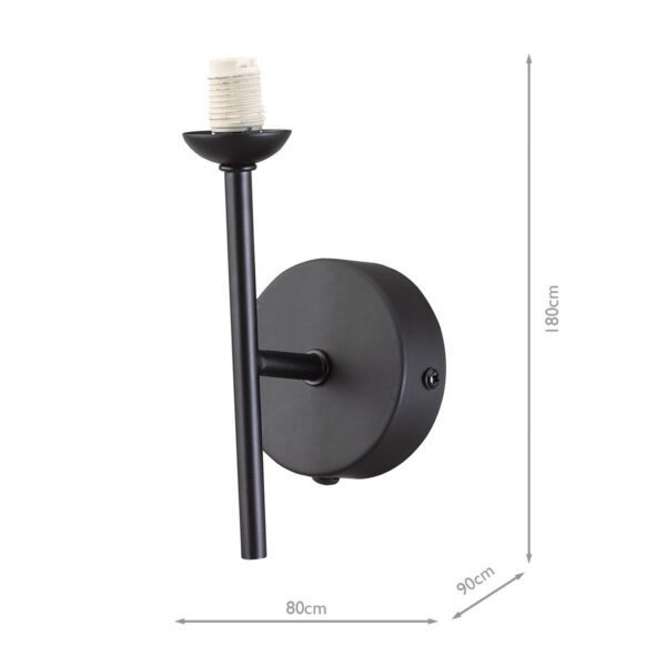 Cohen 1 Light Wall Light Matt Black Frame Only - Image 4