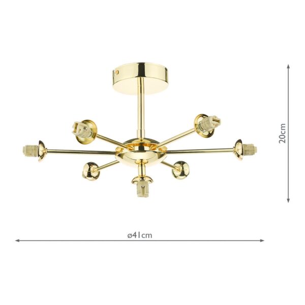 Cohen 7 Light Semi Flush Polished Gold Fitting Only - Image 3