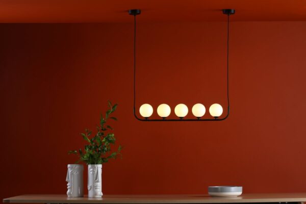 Cradle 5 Light Bar Pendant Matt With Opal Glass - Image 8