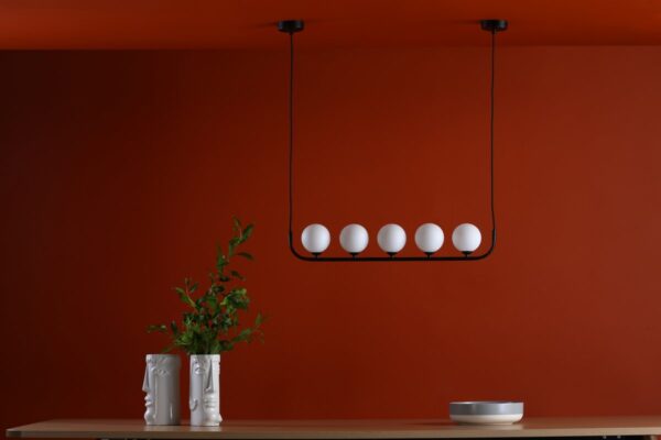 Cradle 5 Light Bar Pendant Matt With Opal Glass - Image 9