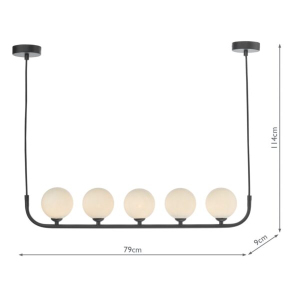 Cradle 5 Light Bar Pendant Matt With Opal Glass - Image 10