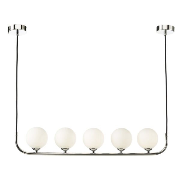 Cradle 5 Light Bar Pendant Polished Chrome Opal Glass