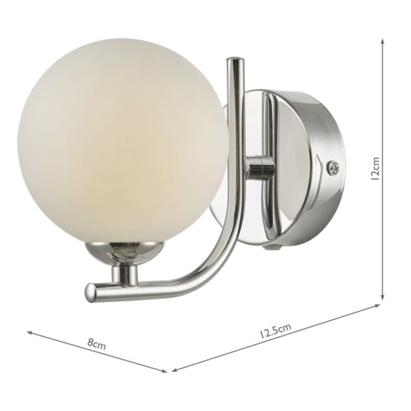 Cradle 1 Light Wall Light Polished Chrome Opal Glass - Image 6