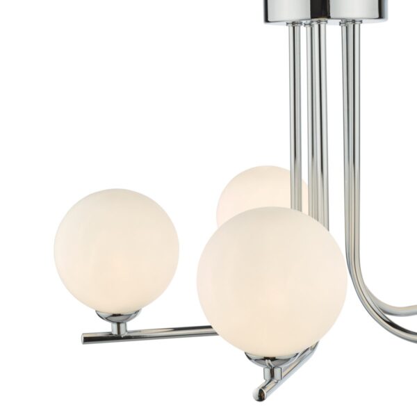 Cradle 5 Light Semi Flush Polished Chrome Opal Glass - Image 3