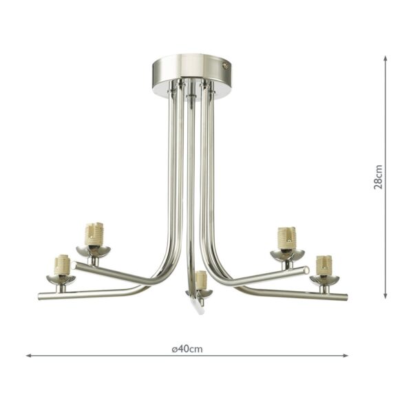 Cradle 5 Light Semi Flush Polished Chrome Frame Only - Image 3
