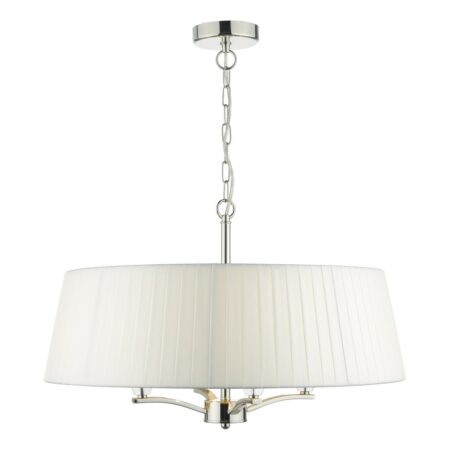 Cristin 4 Light Pendant Polished Nickel With Ivory Shade
