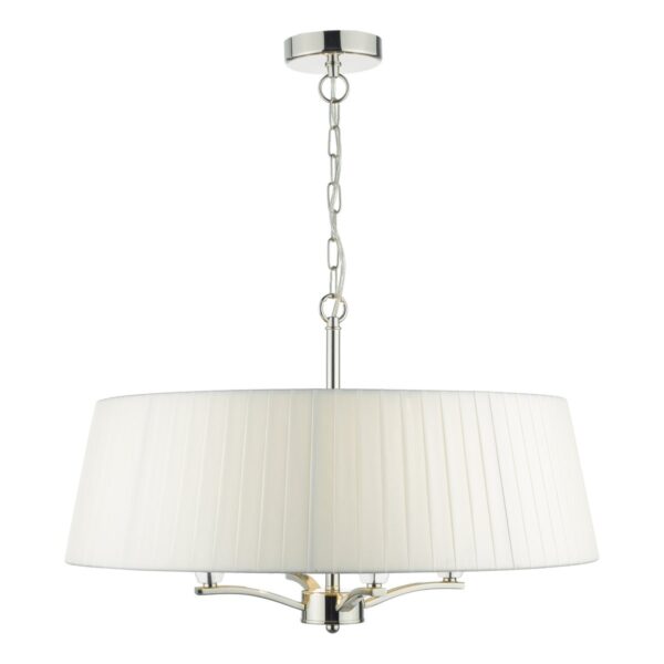 Cristin 4 Light Pendant Polished Nickel With Ivory Shade