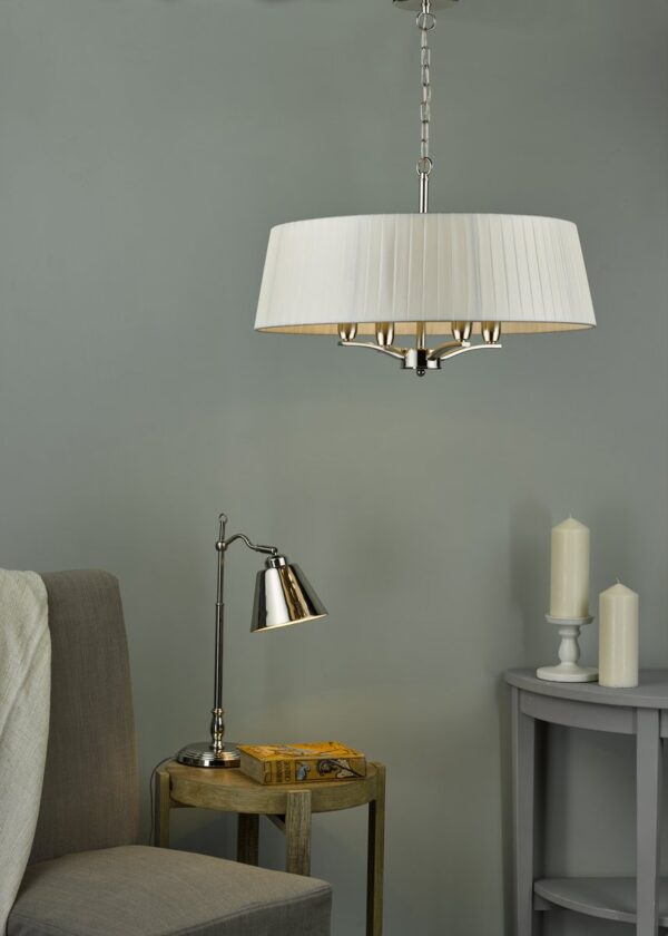 Cristin 4 Light Pendant Polished Nickel With Ivory Shade - Image 5