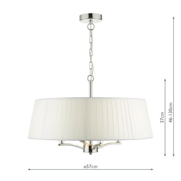 Cristin 4 Light Pendant Polished Nickel With Ivory Shade - Image 6