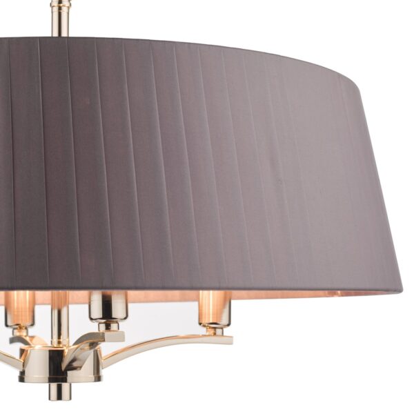 Cristin 4 Light Pendant Polished Nickel with Grey Shade - Image 4