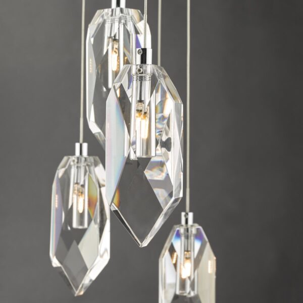 Crystal 12 Light Cluster Pendant Polished Chrome & Crystal - Image 3