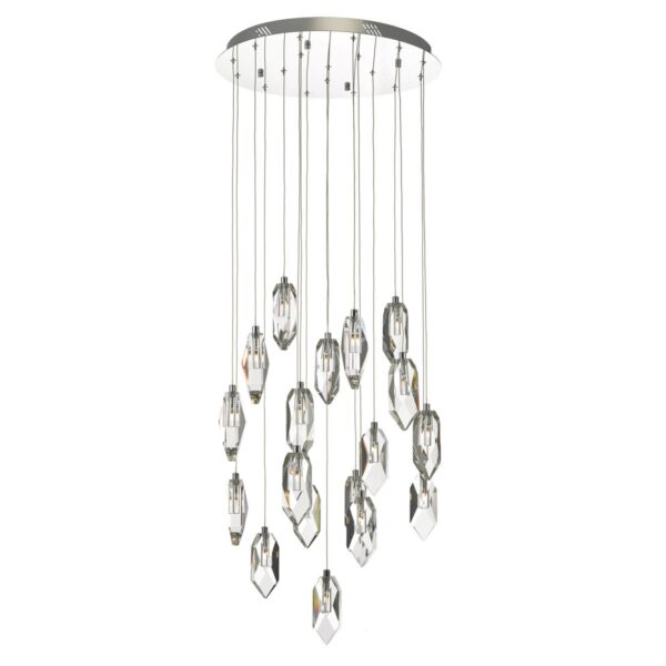 Crystal 18 Light Cluster Pendant Polished Chrome & Crystal - Image 2