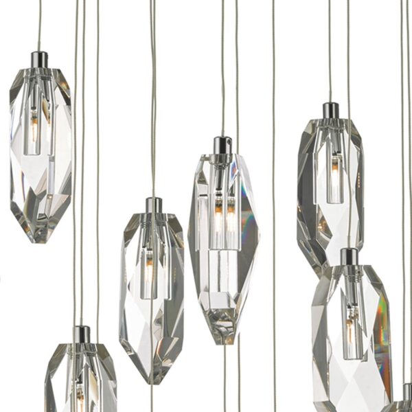 Crystal 18 Light Cluster Pendant Polished Chrome & Crystal - Image 4