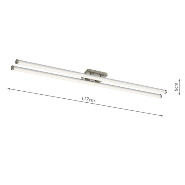 Cuisine 2 Light Bar Flush Brushed Chrome LED - Image 6
