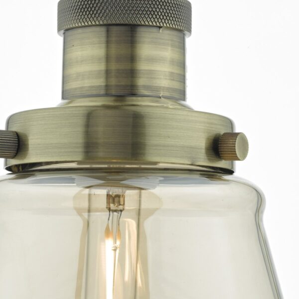 Curtis Pendant Antique Brass & Champagne Glass - Image 2