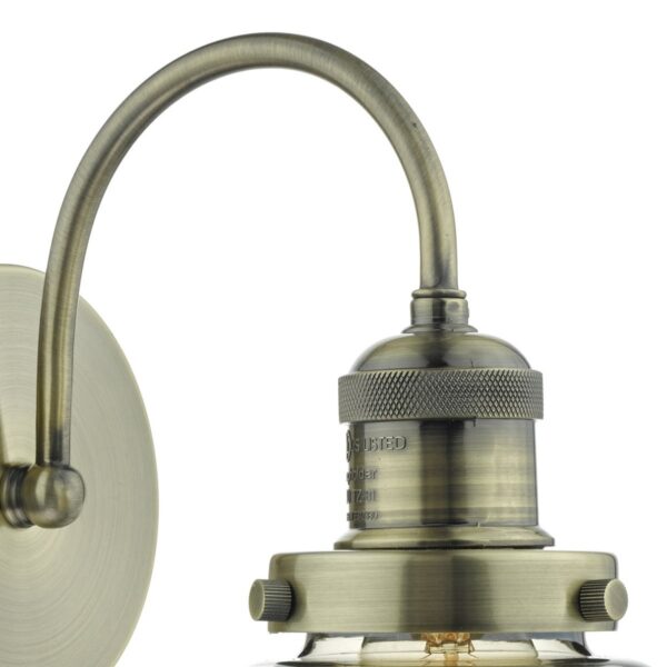 Curtis Wall Light Antique Brass & Champagne Glass - Image 3