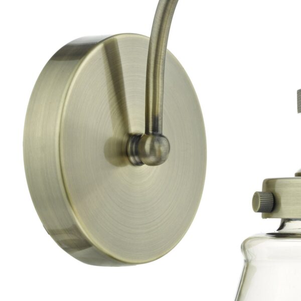 Curtis Wall Light Antique Brass & Champagne Glass - Image 4