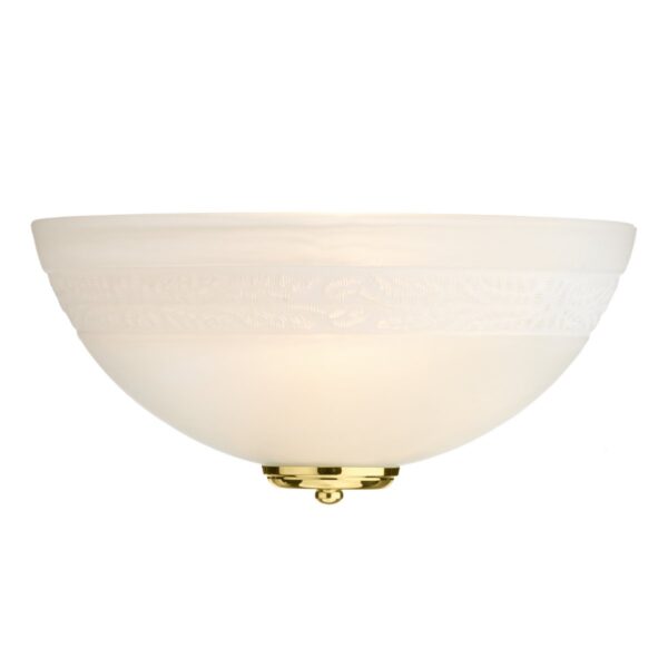 Damask Wall Light Alabaster Glass With Chrome/Brass Finial